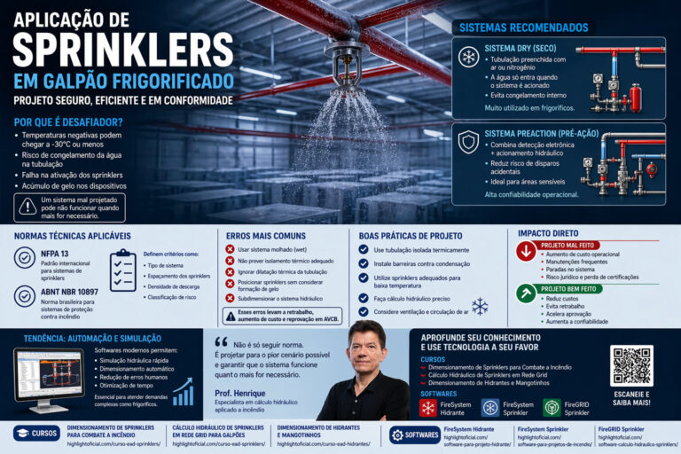 Aplicação de sprinklers em galpão frigorificado como evitar falhas críticas
