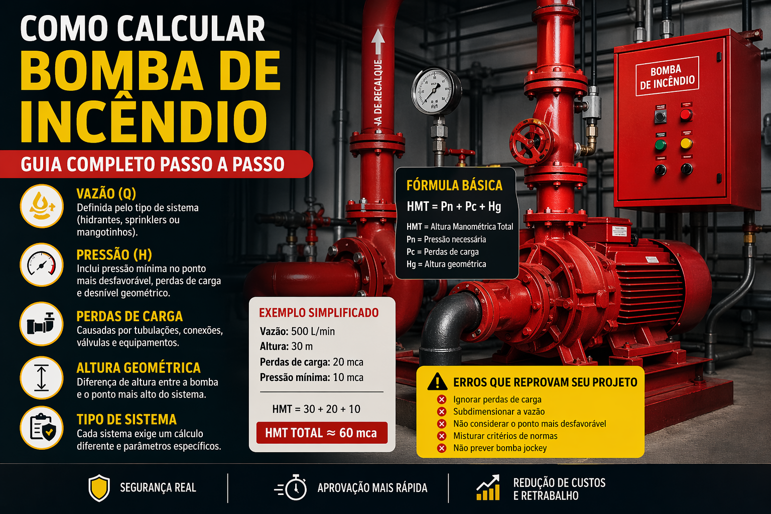 como calcular bomba de incêndio vazão pressão hidrantes dimensionamento sistema incêndio