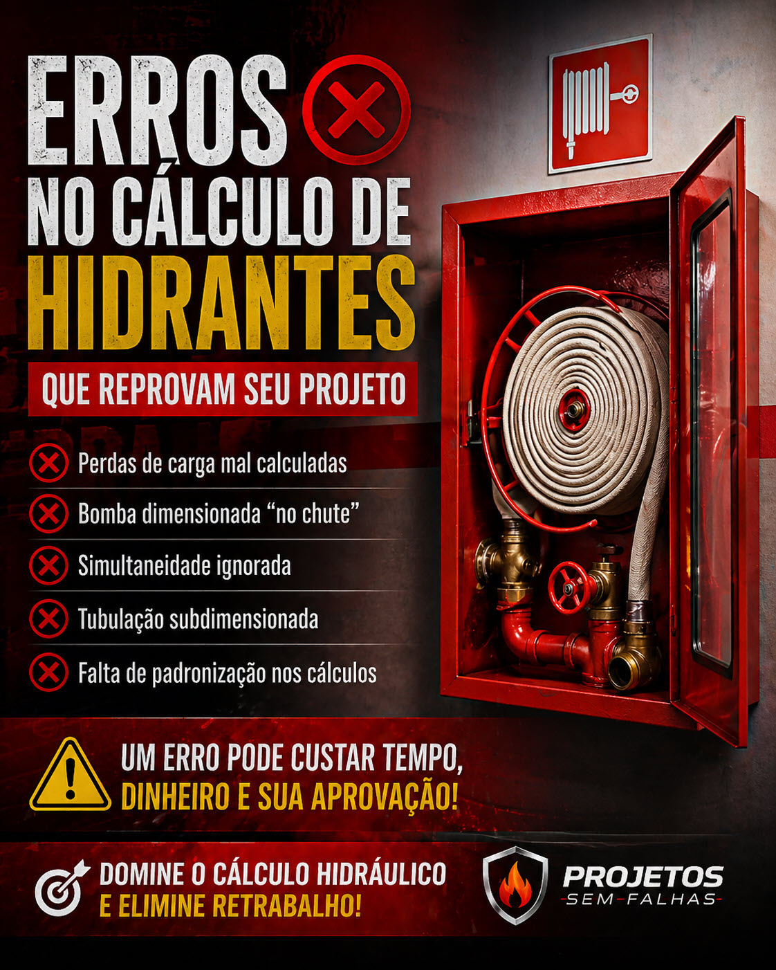 erros no cálculo de hidrantes que reprovam seu projeto