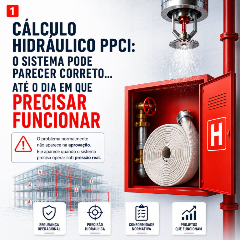 Cálculo Hidráulico PPCI: O Sistema Pode Parecer Correto… Até o Dia em Que Precisar Funcionar