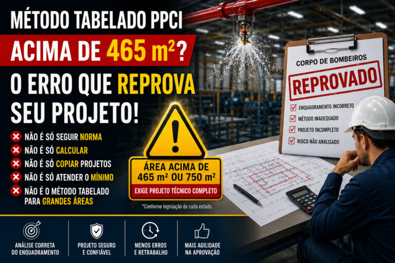 Método tabelado PPCI: o detalhe invisível que pode reprovar seu projeto