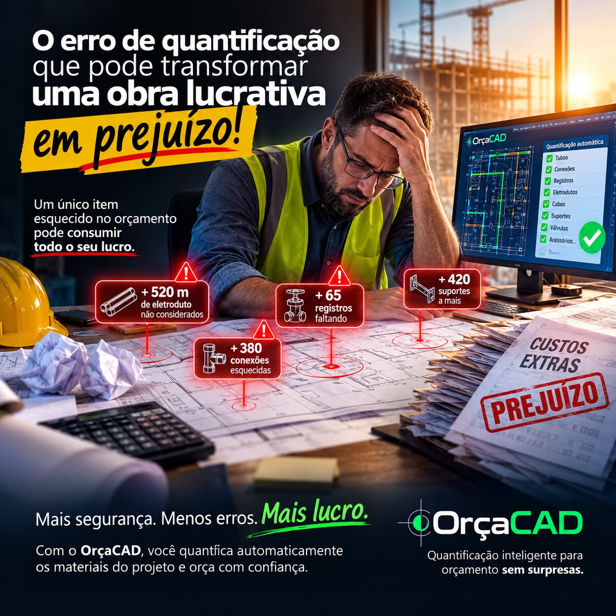 Erro de quantificação em obras: o detalhe que pode transformar lucro em prejuízo