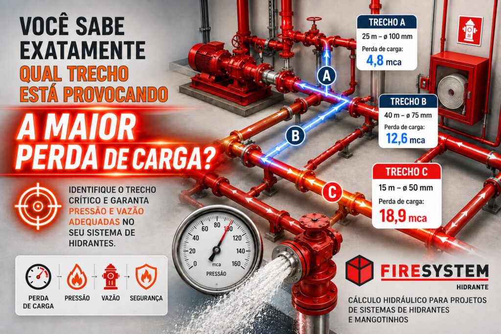 Você sabe qual trecho provoca a maior perda de carga no sistema de hidrantes?