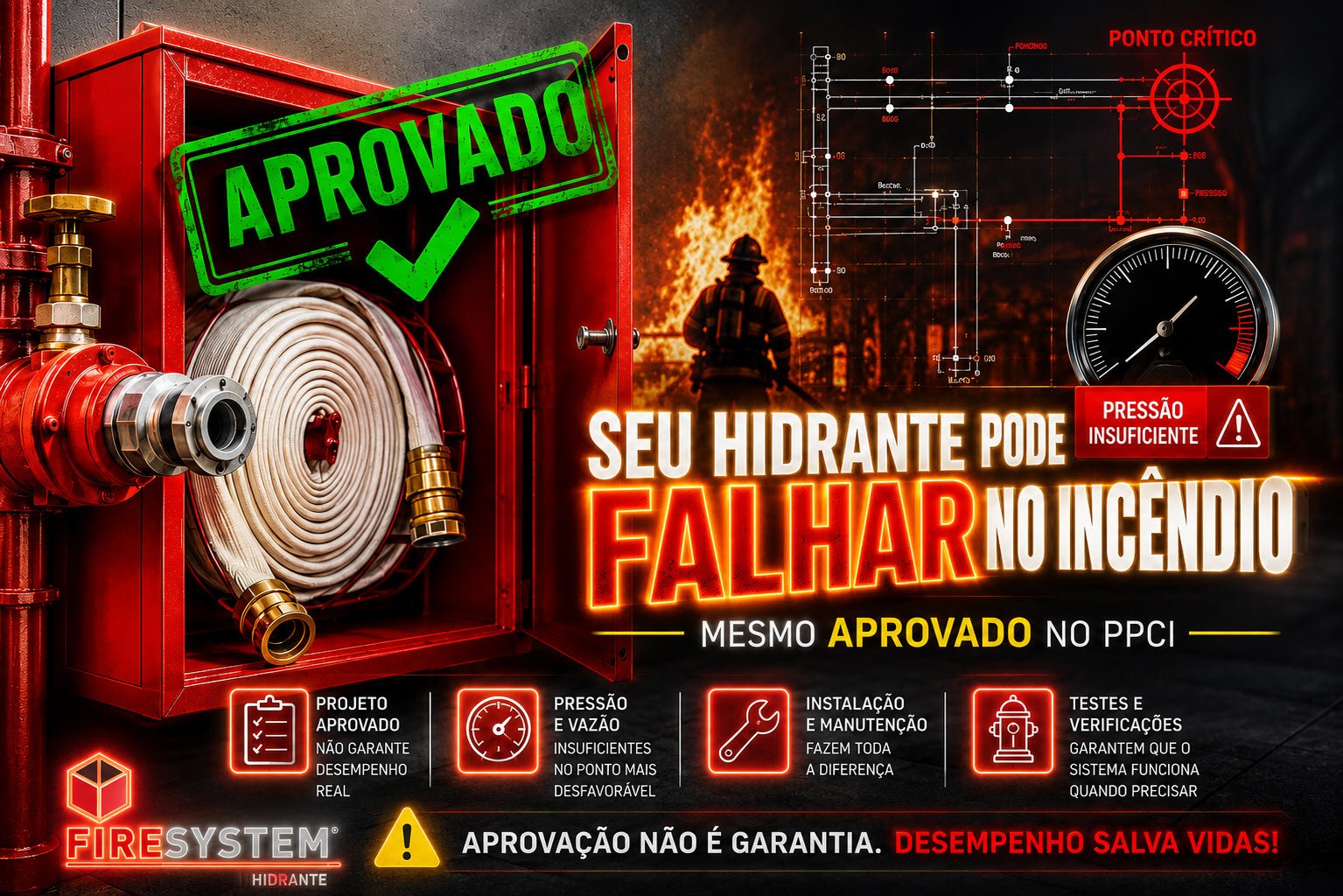 Seu hidrante pode falhar no incêndio mesmo aprovado no PPCI